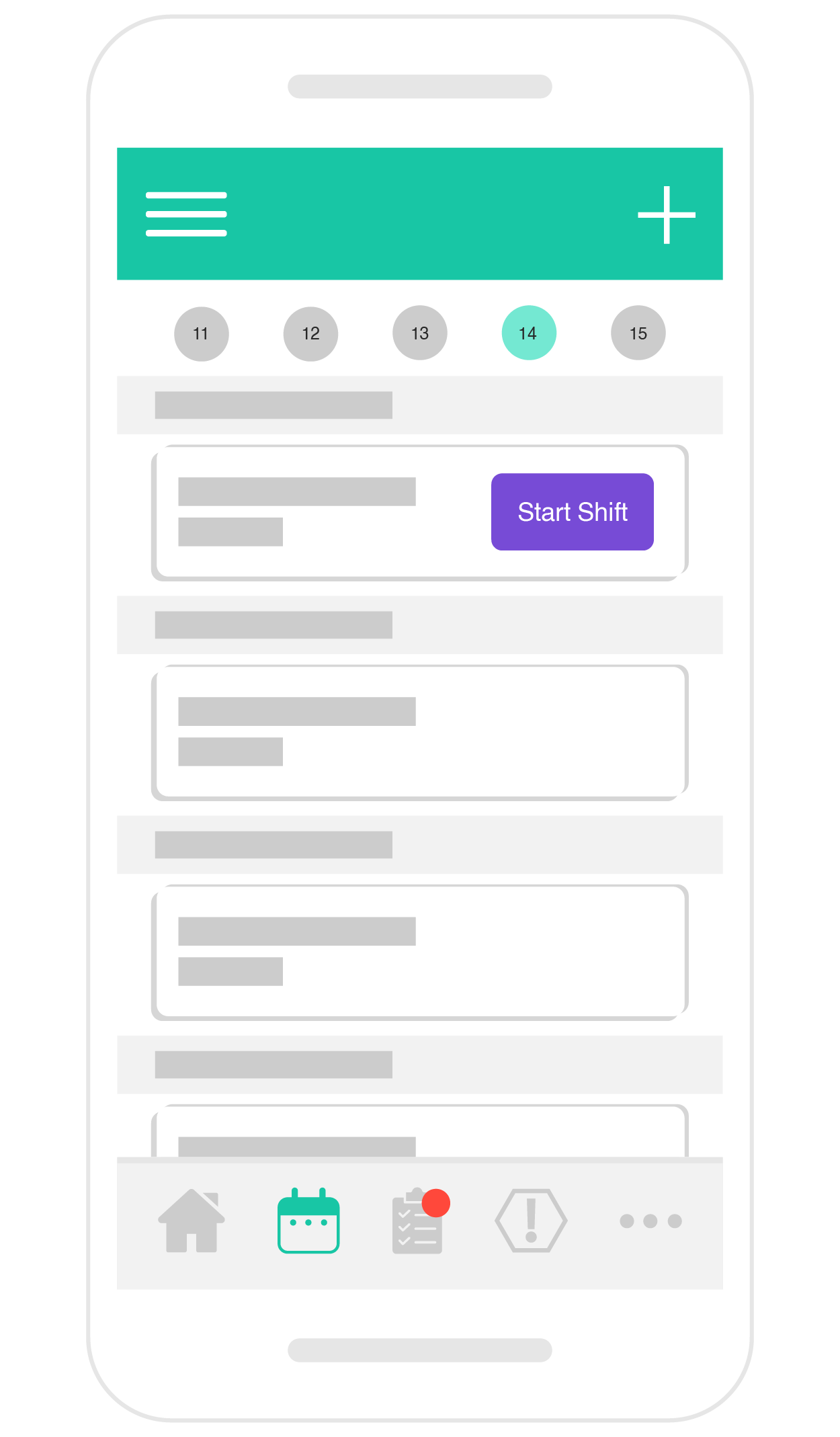 Manage Shifts Screengrab