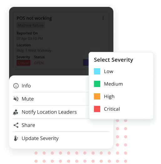 Issues Update Severity Screengrab