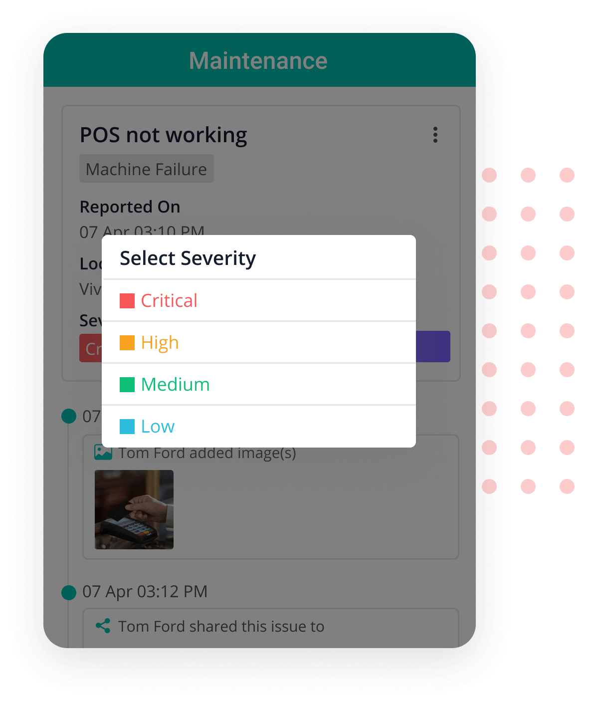 Reporting Issue Severity Screengrab